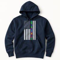 Thin Puzzle Line Autism Flag Hoodie