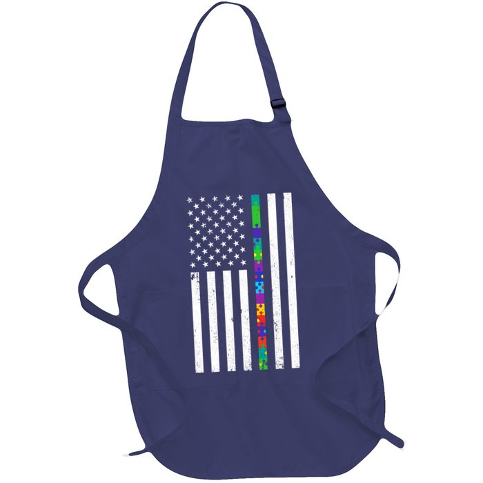 Thin Puzzle Line Autism Flag Apron