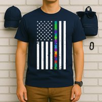 Thin Puzzle Line Autism Flag T-Shirt
