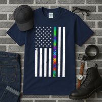 Thin Puzzle Line Autism Flag Tall T-Shirt