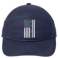 Thin Puzzle Line Autism Flag 7-Panel Snapback Hat