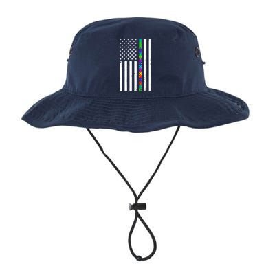 Thin Puzzle Line Autism Flag Legacy Cool Fit Booney Bucket Hat