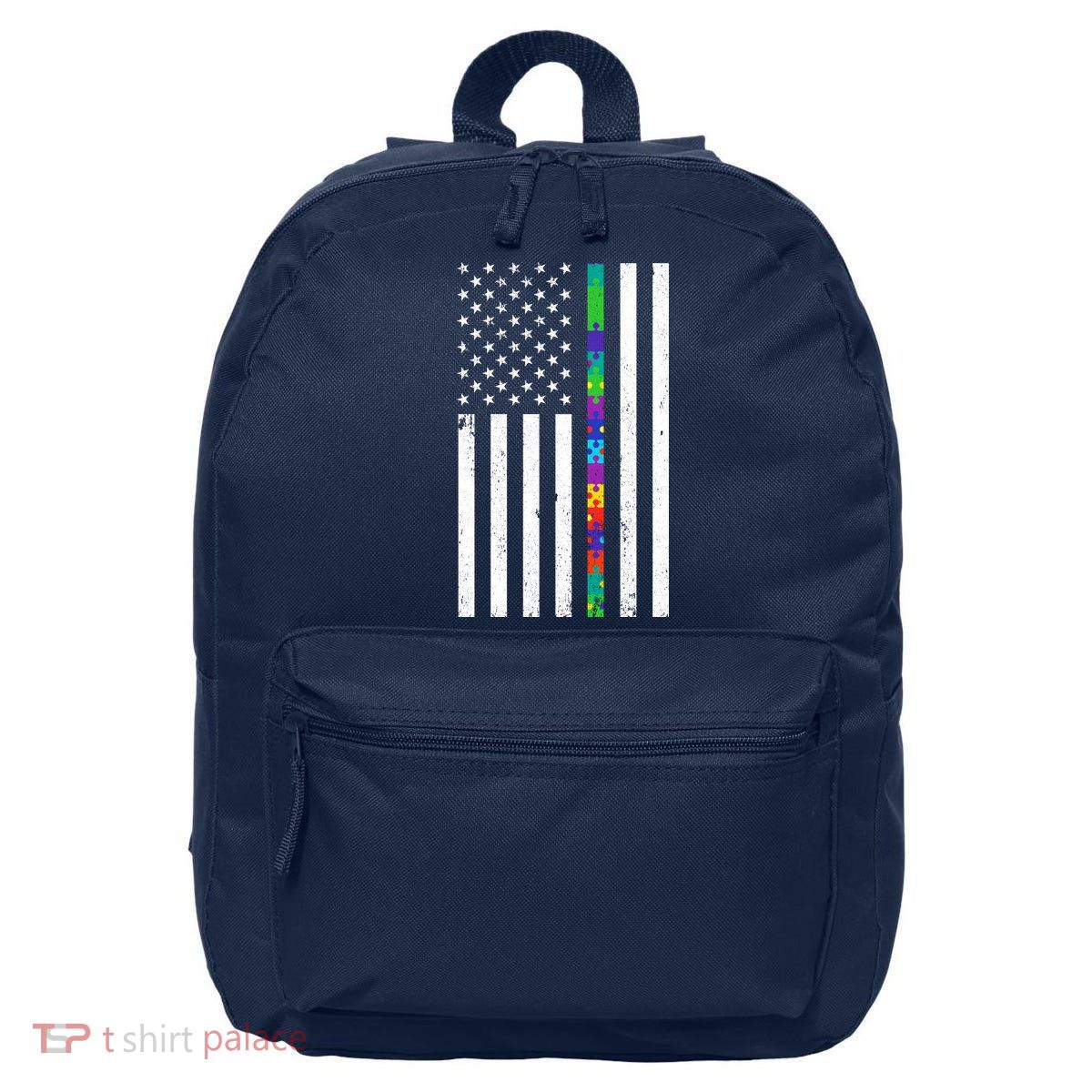 Thin Puzzle Line Autism Flag 16 in Basic Backpack