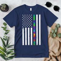 Thin Puzzle Line Autism Flag Premium T-Shirt