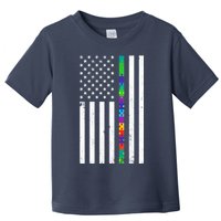 Thin Puzzle Line Autism Flag Toddler T-Shirt
