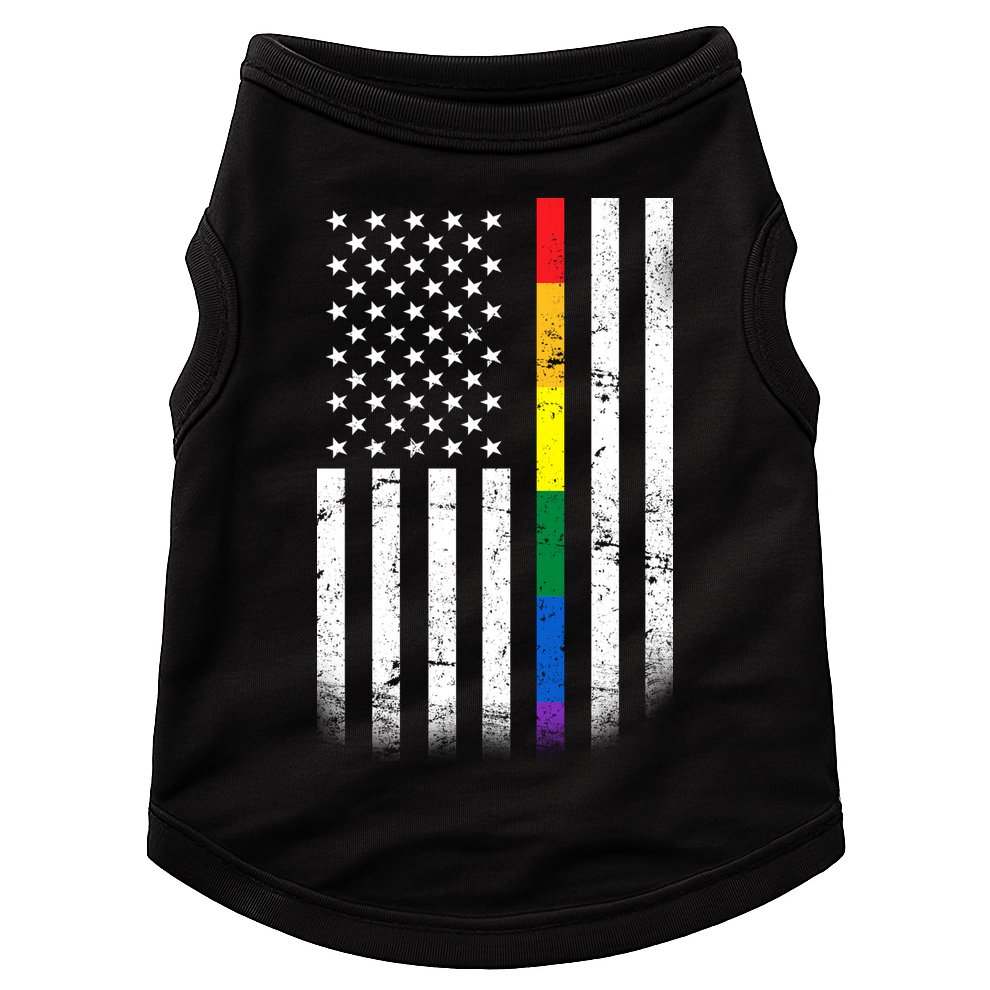 Thin Rainbow Line LGBT Gay Pride Flag Doggie Tank