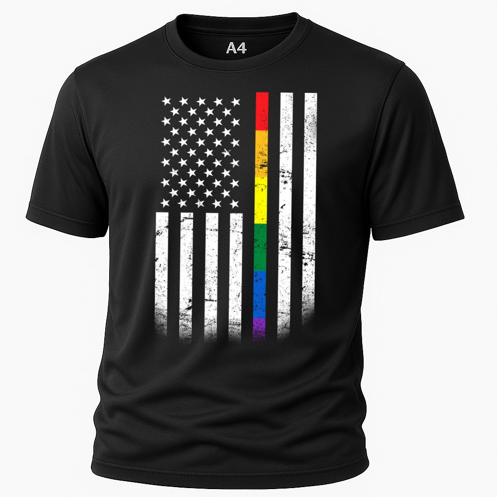 Thin Rainbow Line LGBT Gay Pride Flag Performance Shirt