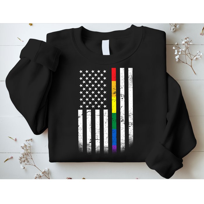 Thin Rainbow Line LGBT Gay Pride Flag Sweatshirt