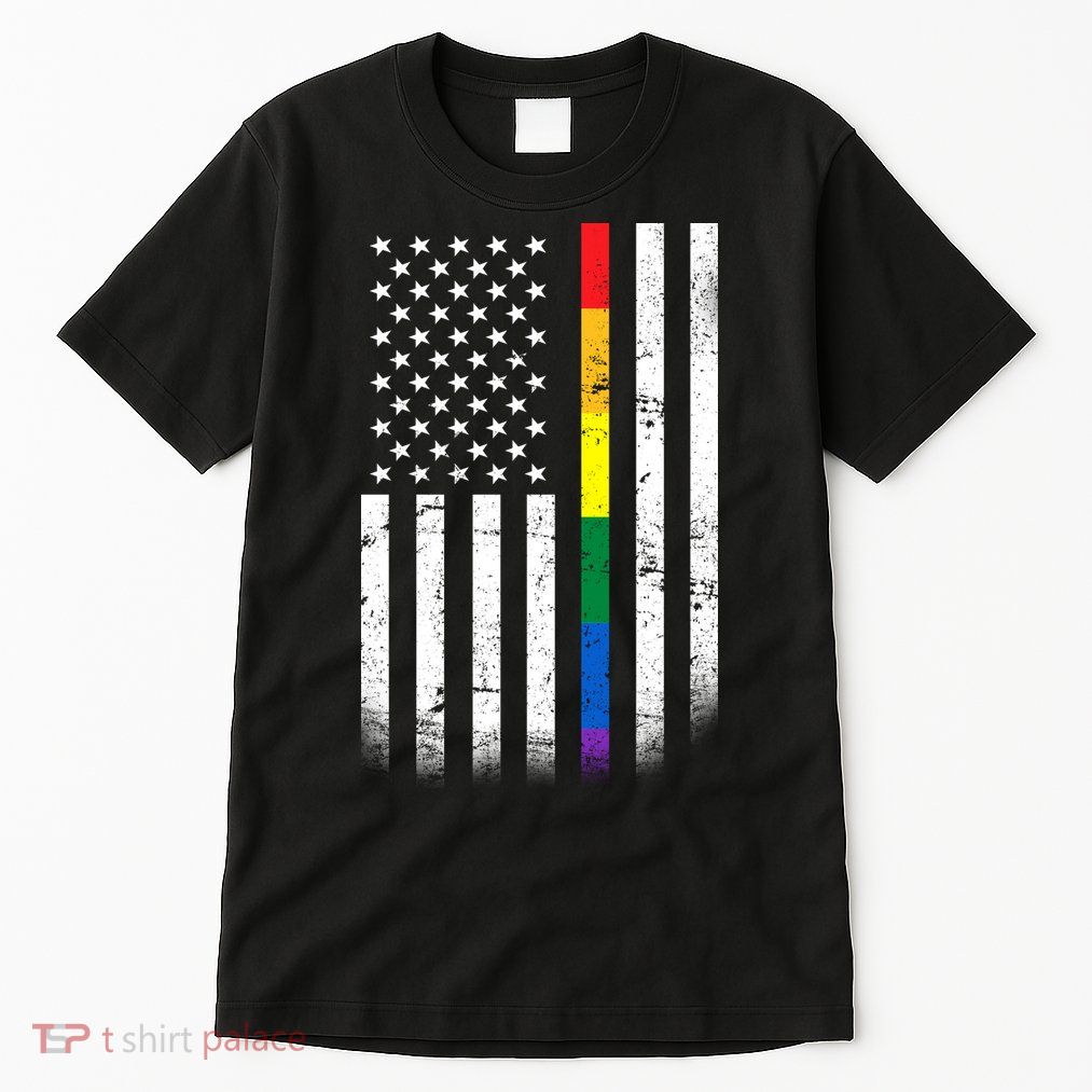 Thin Rainbow Line LGBT Gay Pride Flag Tall T-Shirt