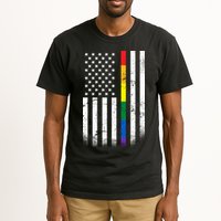 Thin Rainbow Line LGBT Gay Pride Flag Tall T-Shirt