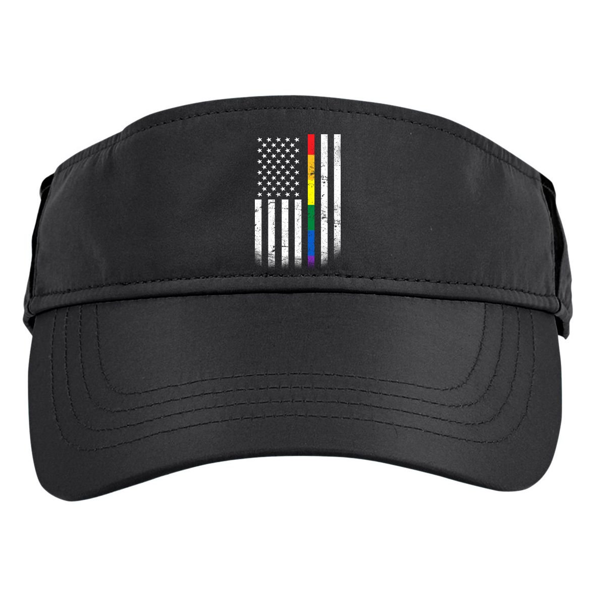 Thin Rainbow Line LGBT Gay Pride Flag Adult Drive Performance Visor