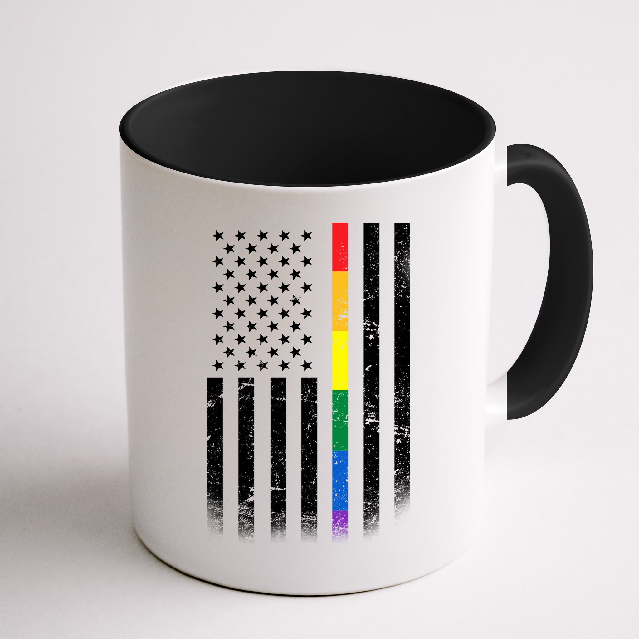 Thin Rainbow Line LGBT Gay Pride Flag Mug