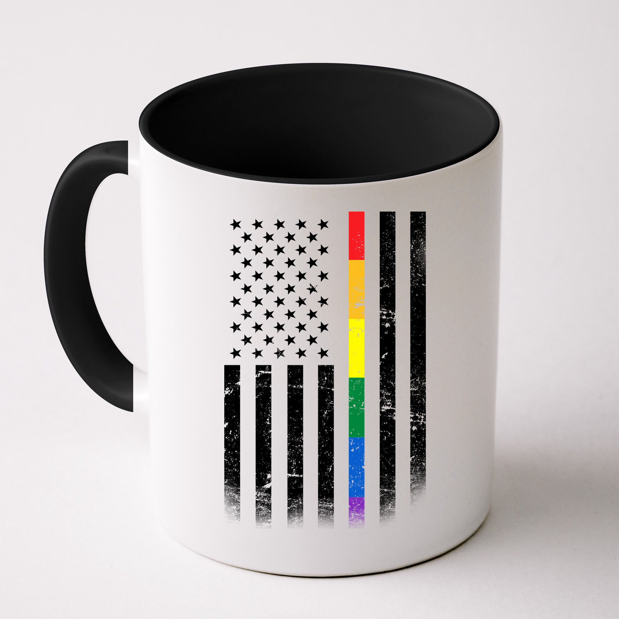 Thin Rainbow Line LGBT Gay Pride Flag Mug