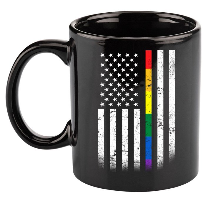 Thin Rainbow Line LGBT Gay Pride Flag 11oz C Handle Ceramic Mug