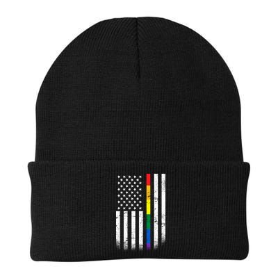 Thin Rainbow Line LGBT Gay Pride Flag Beanie