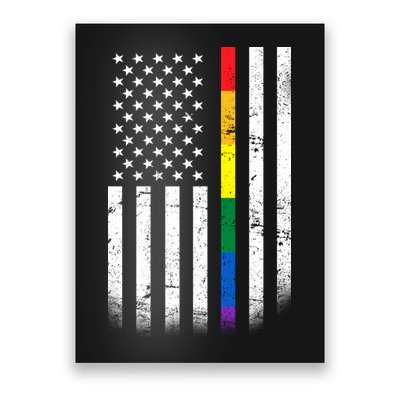 Thin Rainbow Line LGBT Gay Pride Flag Poster