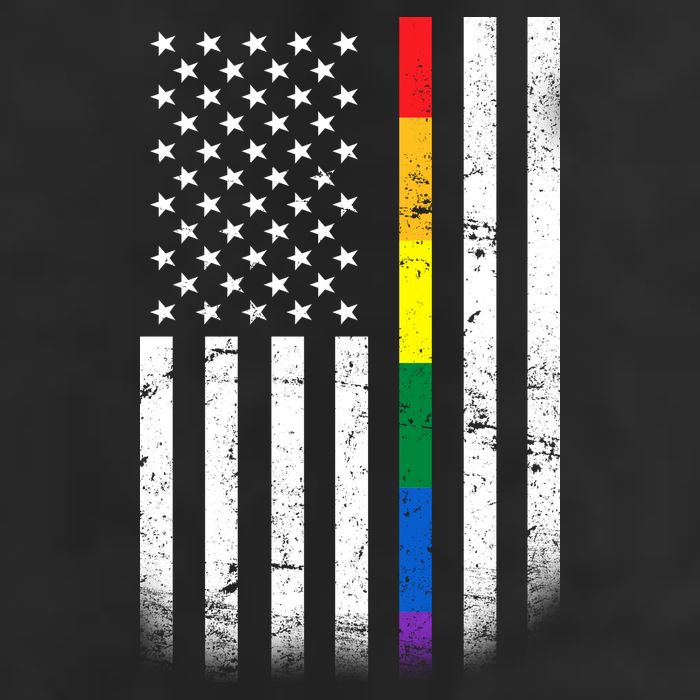 Thin Rainbow Line LGBT Gay Pride Flag 25L Jumbo Tote