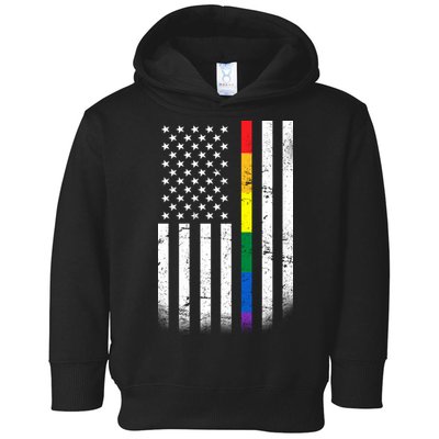 Thin Rainbow Line LGBT Gay Pride Flag Toddler Hoodie