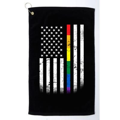 Thin Rainbow Line LGBT Gay Pride Flag Golf Towel