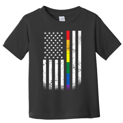 Thin Rainbow Line LGBT Gay Pride Flag Toddler T-Shirt