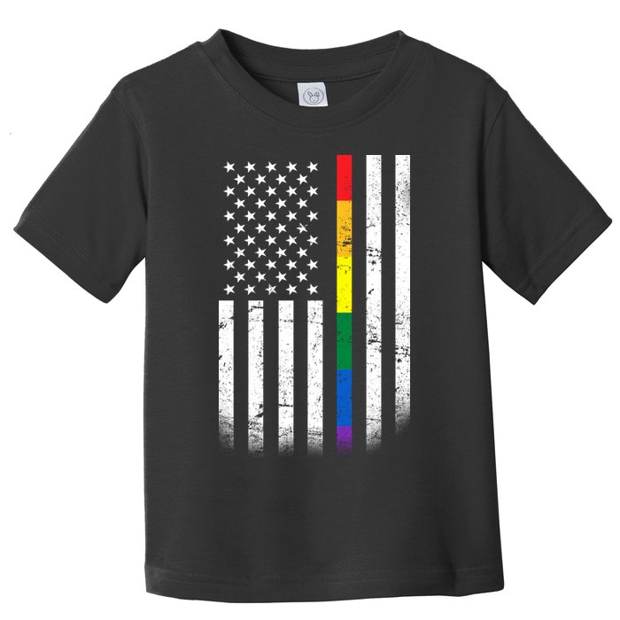 Thin Rainbow Line LGBT Gay Pride Flag Toddler T-Shirt