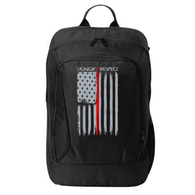 Thin Red Line American Flag City Backpack