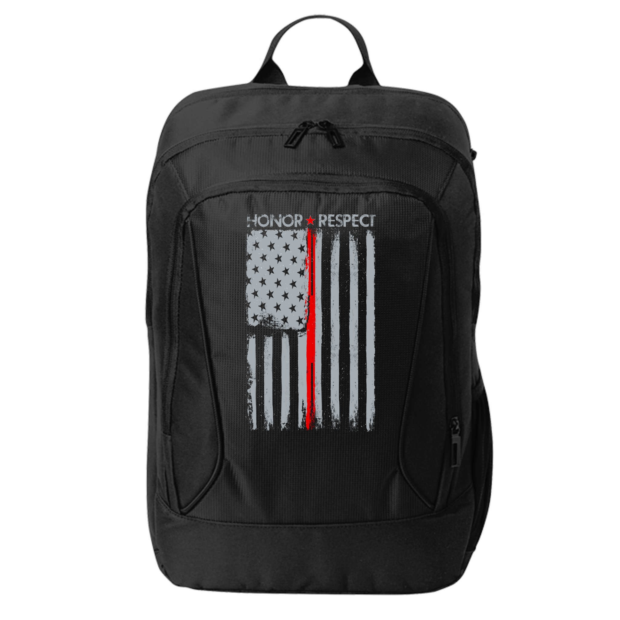 Thin Red Line American Flag City Backpack