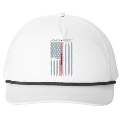 Thin Red Line American Flag Snapback Five-Panel Rope Hat