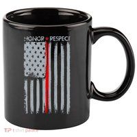 Thin Red Line American Flag 11oz C Handle Ceramic Mug