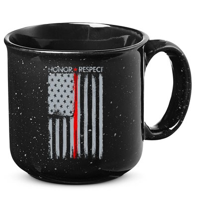 Thin Red Line American Flag 15oz Campfire Ceramic Mug