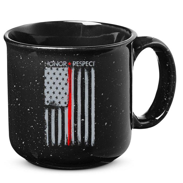 Thin Red Line American Flag 15oz Campfire Ceramic Mug