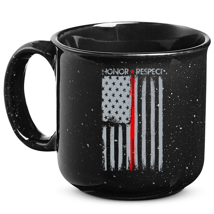 Thin Red Line American Flag 15oz Campfire Ceramic Mug