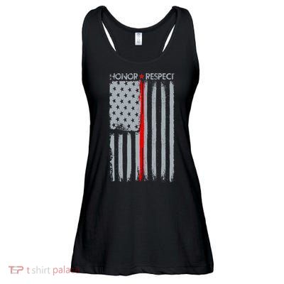 Thin Red Line American Flag Ladies Essential Flowy Tank