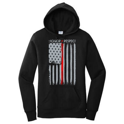 Thin Red Line American Flag Women's Pullover Hoodie
