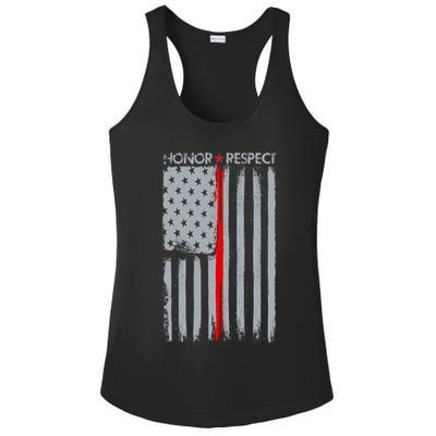 Thin Red Line American Flag Ladies PosiCharge Competitor Racerback Tank