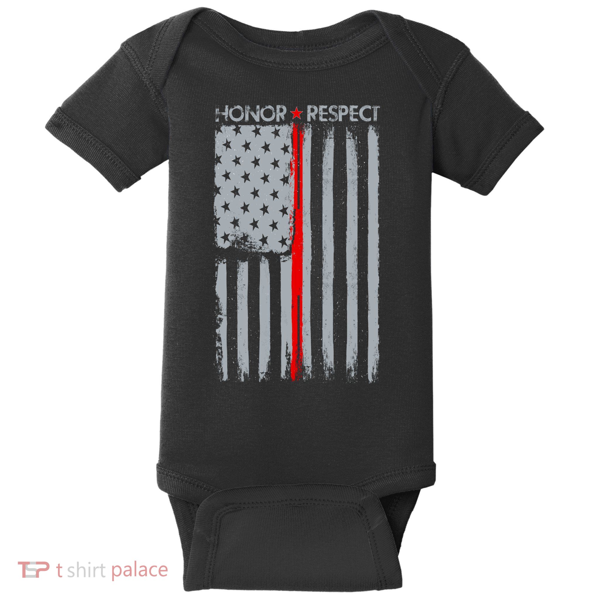 Thin Red Line American Flag Baby Bodysuit