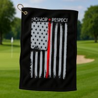 Thin Red Line American Flag Golf Towel