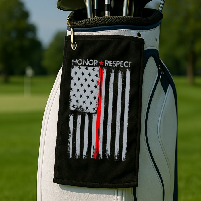 Thin Red Line American Flag Golf Towel