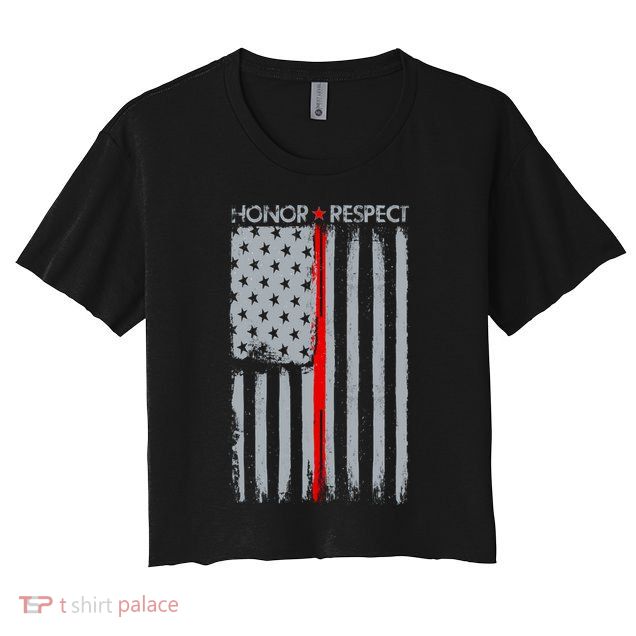 Thin Red Line American Flag Crop Top