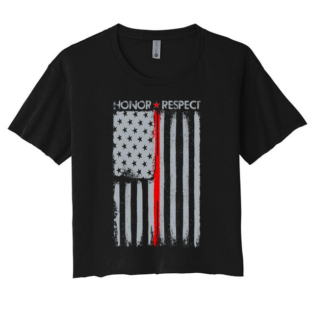 Thin Red Line American Flag Crop Top
