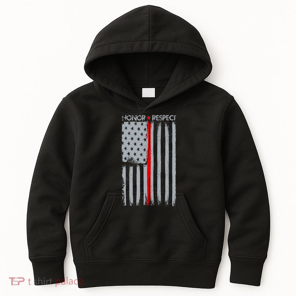 Thin Red Line American Flag Kids Hoodie