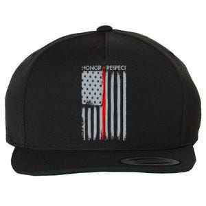 Thin Red Line American Flag Wool Snapback Cap