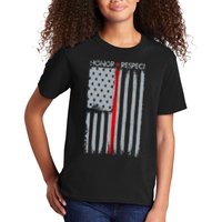 Thin Red Line American Flag Kids T-Shirt