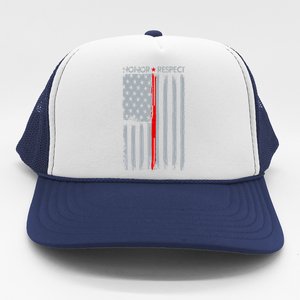 Thin Red Line American Flag Trucker Hat