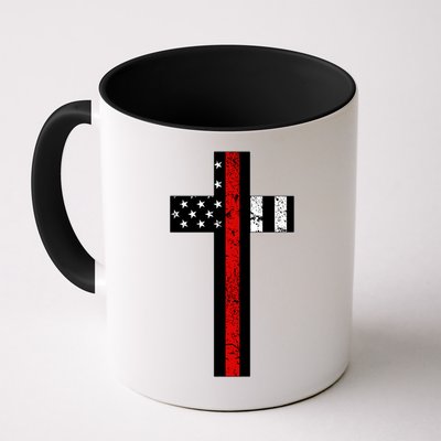 Thin Red Line Cross Firefighter Mug