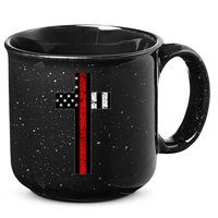 Thin Red Line Cross Firefighter 15oz Campfire Ceramic Mug