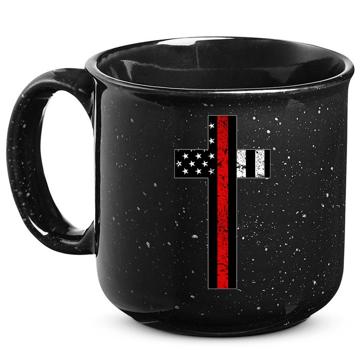 Thin Red Line Cross Firefighter 15oz Campfire Ceramic Mug