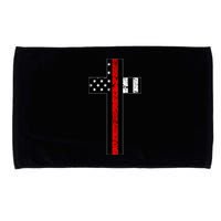 Thin Red Line Cross Firefighter Microfiber Hand Towel