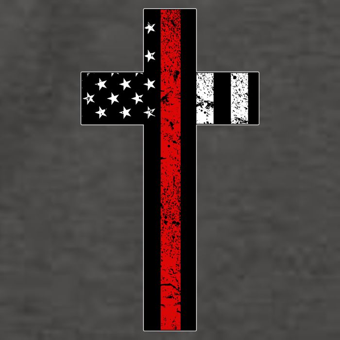 Thin Red Line Cross Firefighter Vector Backpack