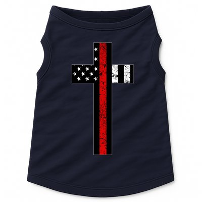 Thin Red Line Cross Firefighter Doggie Tank